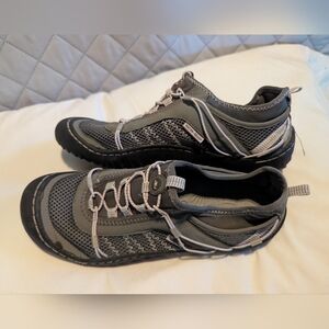 Gray and Black Athletic Shoes